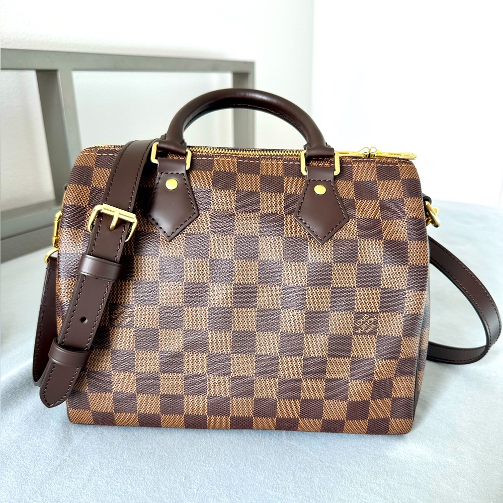 🆂🅾🅻🅳 Authentic Speedy 25 Bandouliere Damier Ebene - Made in France